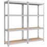 SONGMICS 4-Tier Shelving Units, Set of 2 Steel Shelving Unit for Storage, Boltless Assembly, for Garage, Shed