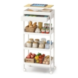 SONGMICS 4-Tier Storage Trolley on Wheels, (3 Tier 16.99)