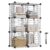 SONGMICS 6-Cube Wire Grid Storage Rack, Interlocking Shelving Unit with Metal Mesh Shelves, Black