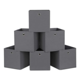 SONGMICS 6 Foldable Fabric Storage Boxes, 30x30x30 Cm, Grey