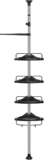 SONGMICS Adjustable Bathroom Corner Shelf, 95-300 cm, Stainless Steel Frame