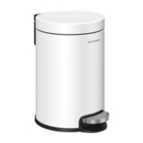 SONGMICS Bathroom Pedal Bin, 0.8 Gal, Steel, Cloud White