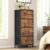 SONGMICS Chest of Drawers, 4 Fabric Drawers Storage Unit, Steel, MDF, Non-Woven Fabric, for Bedroom, Closet, Hallway, Living Room, Rustic Brown and Ink Black LGS314BH04
