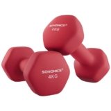 SONGMICS Dumbbells Set of 2 Dumbbells Hexagon Neoprene Coating – 4kg