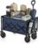 SONGMICS Festival Trolley on Wheels, Foldable Camping Cart, Pull Garden Wagon, Adjustable Handle, 4 Reinforced Wheels, Outdoor, Yard, Loads Up to 180 kg, 90 L, Midnight Blue GFW909QE01