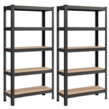 SONGMICS GLR030B22 Set of 2 Shelving Units with 5 Shelves, Steel