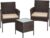 SONGMICS Garden Furniture Sets, Polyrattan Outdoor Patio Furniture, Conservatory PE Wicker Furniture, for Patio Balcony Backyard, Brown and Taupe GGF031K01