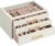 SONGMICS Jewellery Box, 3-Layer Jewellery Storage Organiser with Glass Window, 3 Drawers, Large Capacity, Modern, Golden Handles, Gift Idea, 16 x 24 x 12.5 cm, Cream White JBC206WD01