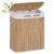 SONGMICS Laundry Basket, 100L, Laundry Hamper with Lid, Bamboo, Foldable, Laundry Bin with 2 Compartments for Light and Dark