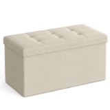 SONGMICS MAZIE Collection, Storage Ottoman Bench, Cream White, 76cm