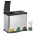 SONGMICS Pedal Bin, 3 x 8 L Small-Capacity Metal Rubbish Bin, Trash Bin for Kitchen