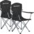 SONGMICS Set of 2 Folding Chairs, Camping Chairs, Comfortable Heavy Duty Structure, Max. Load 150 kg, with Drink Holder, Outdoor Chair