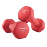 SONGMICS Set of 2 Hex Dumbbells with Neoprene Coating, 2 x 3 kg, Red – Prime Deal