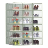 SONGMICS Stackable Shoe Boxes, 18-Pack