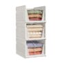 SONGMICS Stackable Wardrobe Storage, Foldable Closet Organizer, 3 Baskets LPC310WZ01
