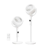 SONGMICS Standing Fan for Bedroom, 20 dB Quiet Pedestal Fan with Remote (White)