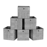 SONGMICS Storage Boxes, Set of 6 Non-Woven Fabric Box with Handle