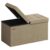 SONGMICS Storage Ottoman, Foldable Storage Bench, 38 x 76 x 38 cm, Flipping Lid, 300 kg Load Capacity. Camel or Grey