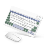 SOPPY Portable Bluetooth Keyboard & Mouse, UK Layout, White/Green
