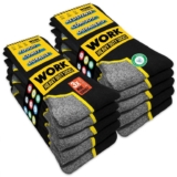 SOXCO 10 Pairs Mens Work Socks, Black Crew Length DRI-WIK Moisture Management