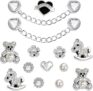 SSKHE Shoe Charms for Shoe Decoration Charms, Metal Bling Crystal Diamond Clog Decoration, Shining Rhinestone Flower Heart Bear DIY Shoe Accessories for Women Girls Party Birthday Christmas