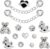 SSKHE Shoe Charms for Shoe Decoration Charms, Metal Bling Crystal Diamond Clog Decoration, Shining Rhinestone Flower Heart Bear DIY Shoe Accessories for Women Girls Party Birthday Christmas