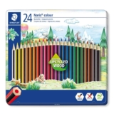 STAEDTLER 185 M24 Noris Colour Colouring Pencils – 24 Assorted Colours (Tin of 24 Pencils)