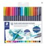 STAEDTLER 3001 TB18 Double-Ended Watercolour Brush Pens, Pack of 18