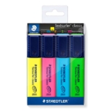 STAEDTLER 364 WP4 Textsurfer Classic Highlighter – Assorted Colours (Pack of 4)