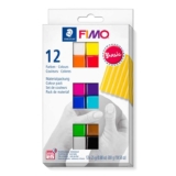 STAEDTLER 8023 C12-1 FIMO Soft Oven Hardening Polymer Modelling Clay – Basic Assorted Colours (Pack of 12 x 25g Blocks)