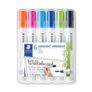 STAEDTLER Lumocolor Whiteboard Marker WP6-1 Bullet Tip, Assorted Colors (6)