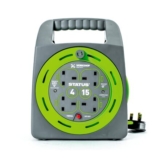 STATUS 4-Socket Cable Reel, 15m Outdoor Extension Lead