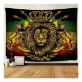STCREE Lion Crown Flag Rasta Tapestry 80x60inches