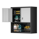 STEELIST Locking Tool Cabinet, Black Wall Cabinet with Shelves