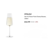 STOLZLE Set of 6 Power Flute Champ Glasses, 238ml