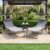 SUNMER Sun Loungers with Adjustable Backrest and Shade Roof Canopy Set of 2 Deluxe Garden Day Bed – 3 Position Reclining Folding Outdoor Sunbeds for Pool, Patio, Beach and Garden