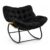 SUNNYNEST Oversized Outdoor Egg Rocking Chair with Cushion Black