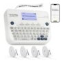 SUPVAN E12 Label Maker, Keyboard & Bluetooth, 4 Tapes, LCD, Rechargeable