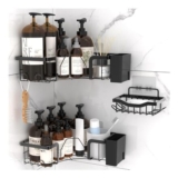 SURFOU Corner Shower Caddy 3-Pack, Rustproof Adhesive Shelves, No-Drill
