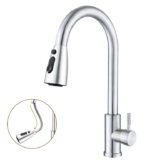 SURFOU Kitchen Tap Mixer with Pull-Out Spray 3 Water Modes, 360 Swivel Spout