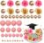 SYKYCTCY 33 Pack 2026 Graduation Cake Topper Grad Cap Tassel Diploma Flowers Little Stars Balls Cake Pick for 2026 Graduation Theme Party Cake Decorations Supplies
