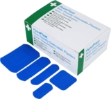Safety First Aid Group HypaPlast Blue Catering Plasters, Assorted (Pack of 100) Sterile Hypoallergenic