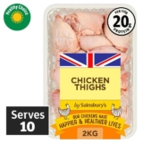 Sainsburys 2kg British Fresh Chicken Skin on Thighs (Nectar)