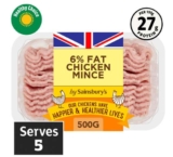 Sainsburys 500g British 6% Fat Chicken Mince (Nectar Price)