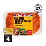 Sainsburys Cajun British Chicken Breast Grills 650g