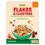 Sainsburys Fruit Flakes & Clusters with Cinnamon, Raisins, Apple & Cranberries 500g Nectar price