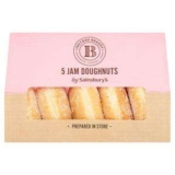 Sainsburys Instore Bakery Jam / Vanilla Custard / Sugared Ring Doughnuts x5 (Nectar Price)