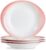 Salad Plates, Dinner Plates 9.5 inch Ceramic Plates Modern Curve Oval Plate Set of 4 Large Serving Dishes for Appetizer Dessert Pasta Pizza Scratch Resistant, Dishwasher, Microwave, Oven Safe – Pink