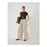 Sami Striped Side Detail Trousers Green Stripe