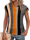Sampeel Tops Ladies T Shirts for Women UK Summer Ruched Cap Sleeve Tee Shirts Crew Neck S-XXL